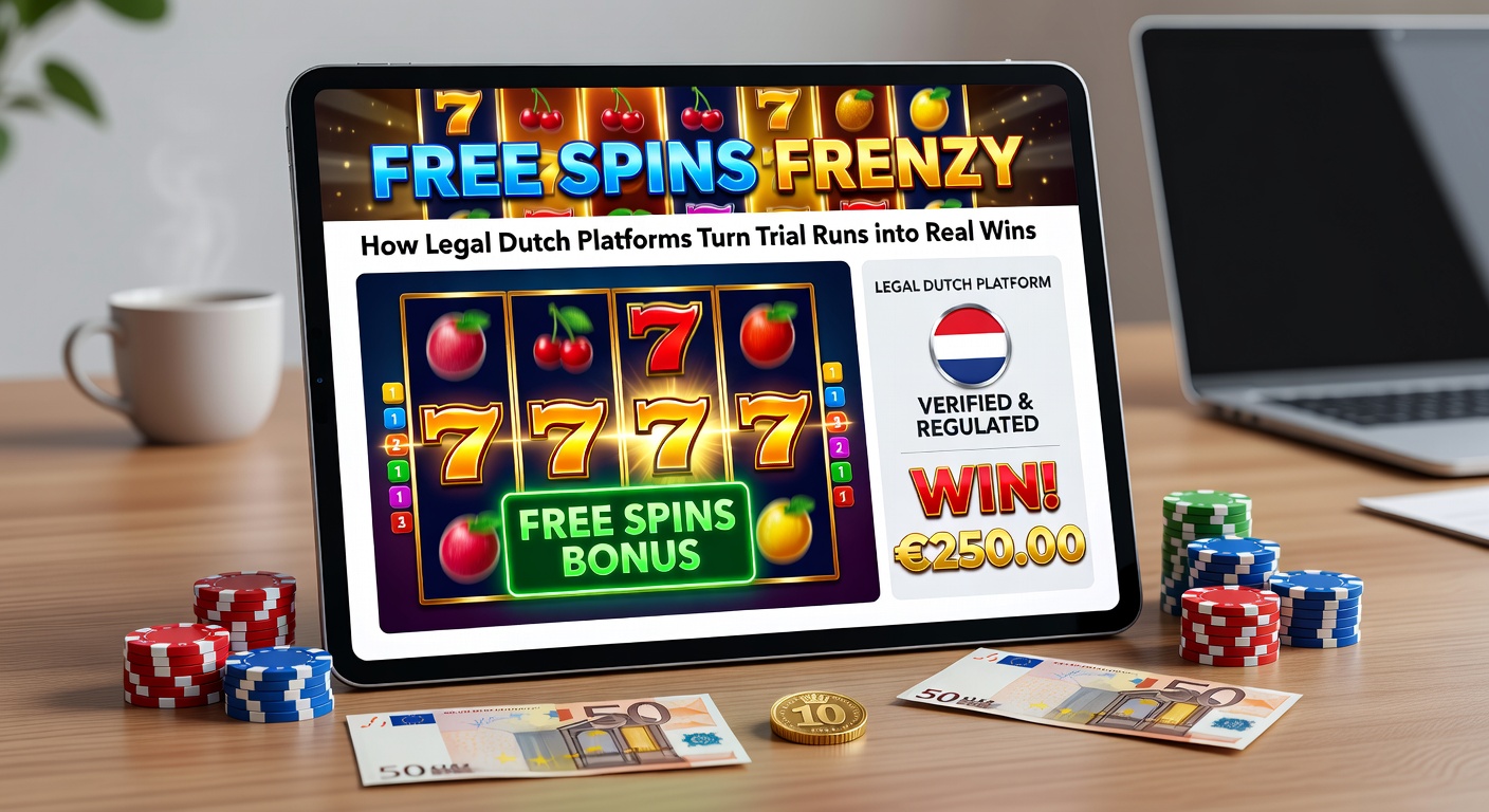 Speler draait free spins op een legaal Nederlands casino platform en ziet de teller oplopen met echte winsten