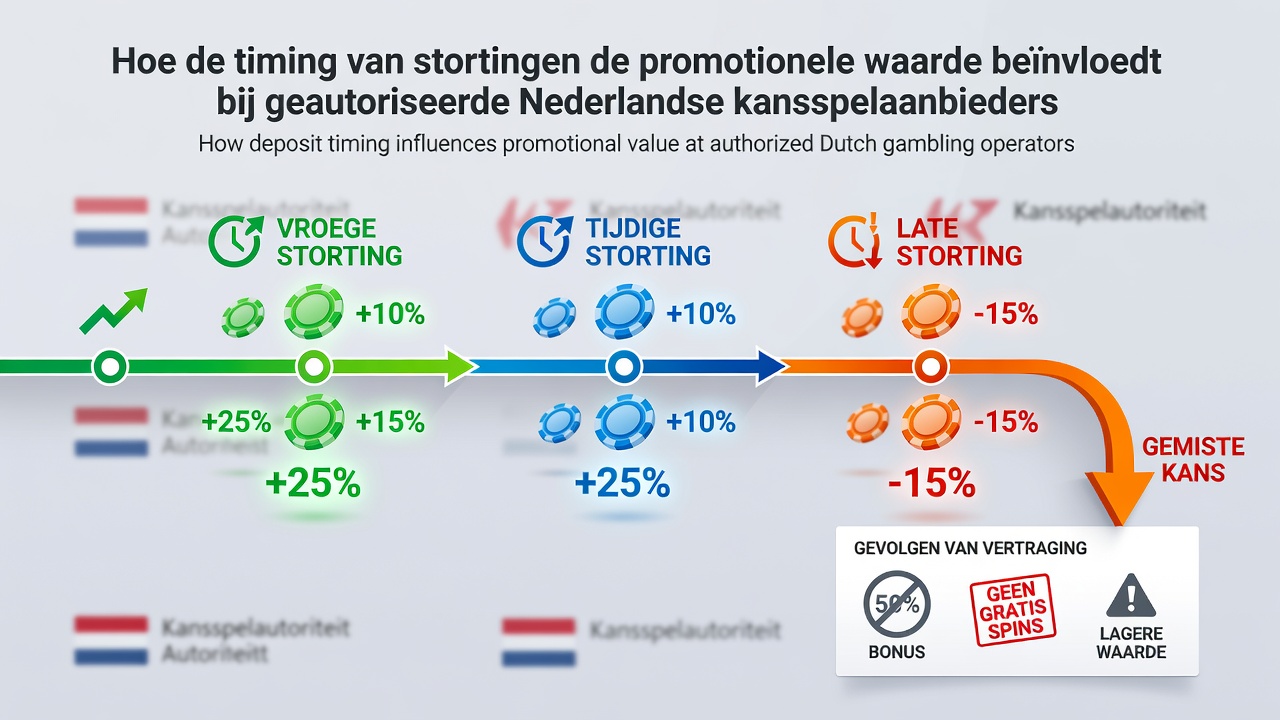 Grafiek van bonuswaarden per stortingsmoment bij Nederlandse goksites