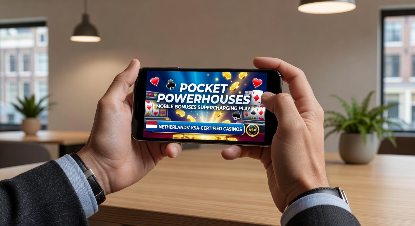 Speler houdt smartphone vast terwijl mobiele casino-app bonussen activeert op een bruisend scherm vol winstkansen